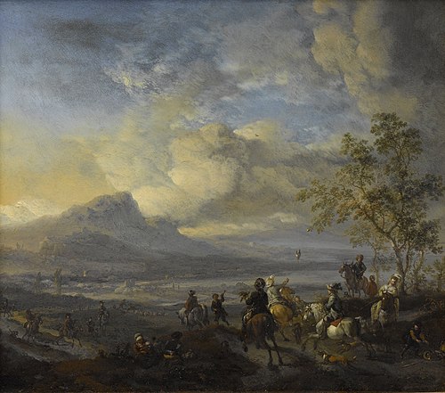 The heron hunt, 1650, Philips Wouwerman