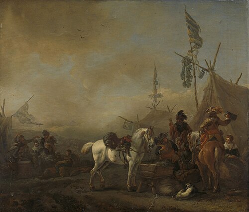 An army camp, 1650, Philips Wouwerman