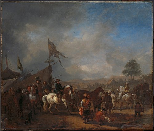 An army camp, 1650, Philips Wouwerman