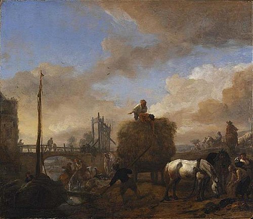 Hay Wagon near a River, 1651, Philips Wouwerman
