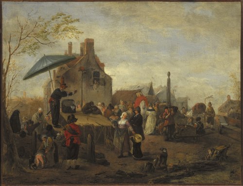 Juggers at a Market, 1657, Philips Wouwerman