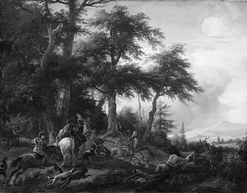 Hunting to Hounds, 1651, Philips Wouwerman