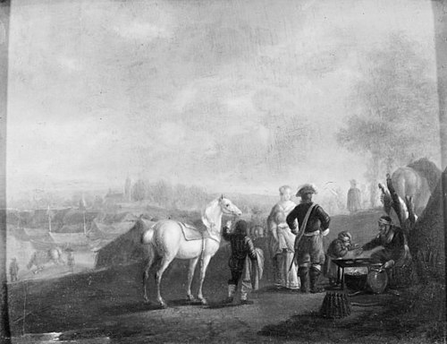 Lady and Gentleman Conversing, 1741, Philips Wouwerman