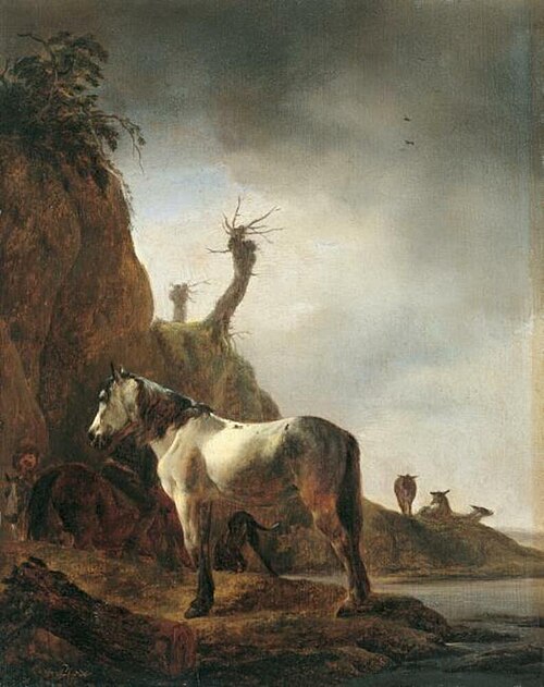 White Horse on a River Bank, 1644, Philips Wouwerman