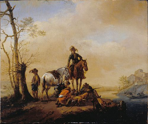 Halt of Sportsmen, 1750, Philips Wouwerman