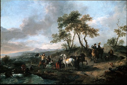 Halt of a Hunting Party, 1665, Philips Wouwerman