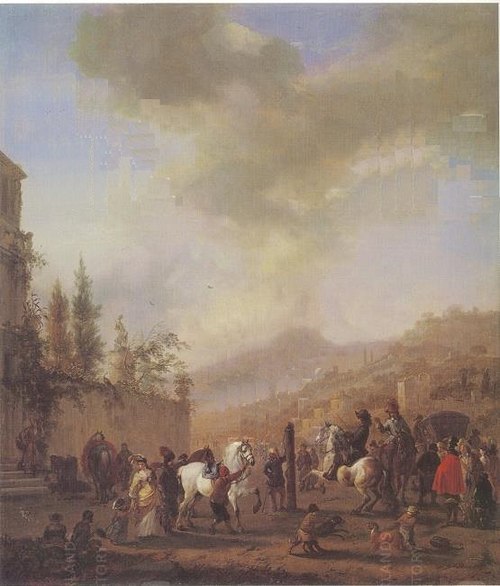 A Riding-School in the Open, 1660, Philips Wouwerman