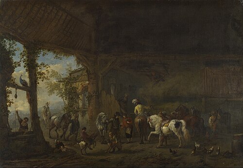 The Interior of a Stable, 1657, Philips Wouwerman