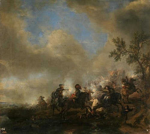 Cavalry Combat, 1650, Philips Wouwerman