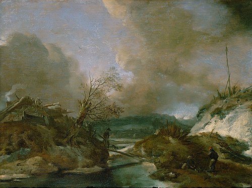 Dune Landscape with a Bridge, 1647, Philips Wouwerman