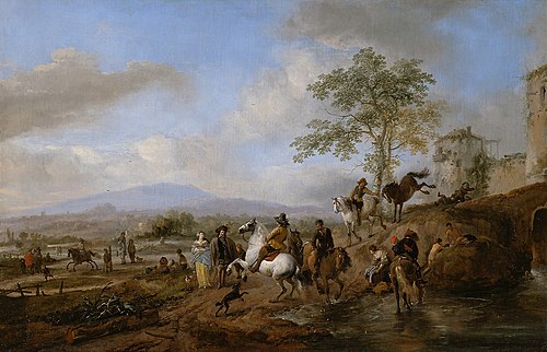 Watering and Exercising Horses, 1655, Philips Wouwerman