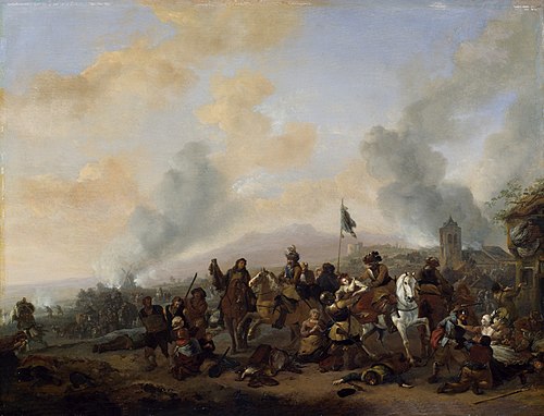 Soldiers Plundering a Village, , Philips Wouwerman