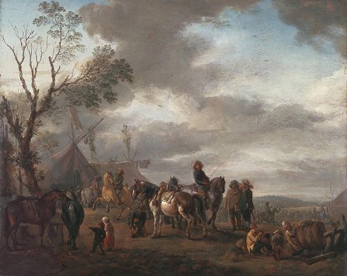 soldiers in the war - camp, 1654, Philips Wouwerman