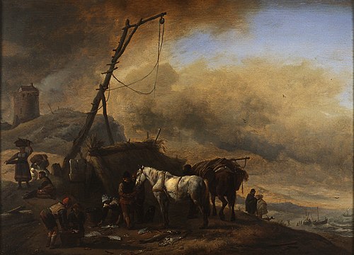 Fish Dealers on the Shore, 1654, Philips Wouwerman
