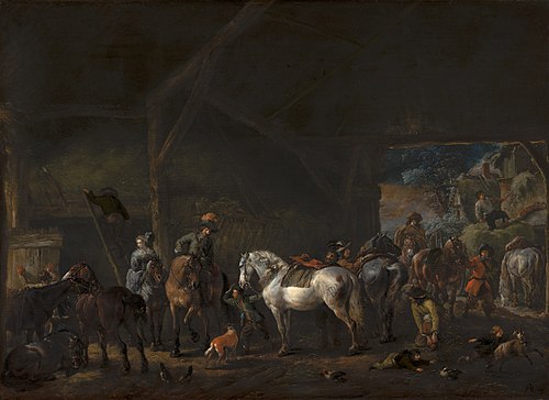 'The Departure from the Stable', 1665, Philips Wouwerman