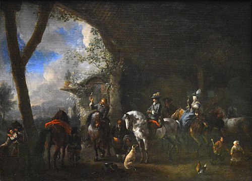 Le Départ pour la chasse au faucon, 1650, Philips Wouwerman