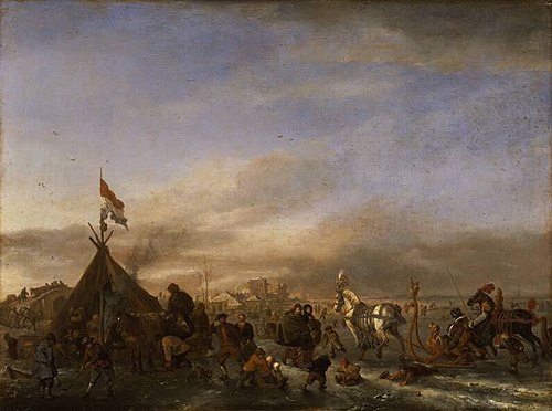 Winter Landscape with Skaters, 1655, Philips Wouwerman
