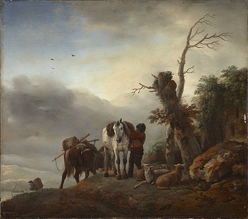 Landscape with Packhorses, 1660, Philips Wouwerman