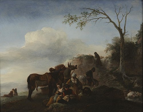 Travelers Halting, 1660, Philips Wouwerman