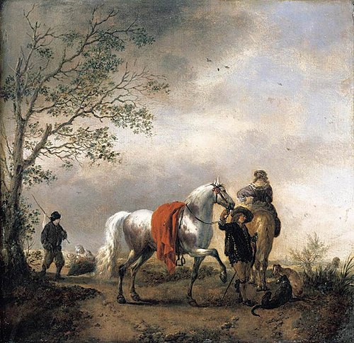 Cavalier Holding a Dappled Grey Horse, 1660, Philips Wouwerman