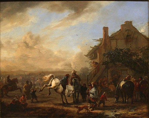 Horse Fair near an Inn, 1661, Philips Wouwerman