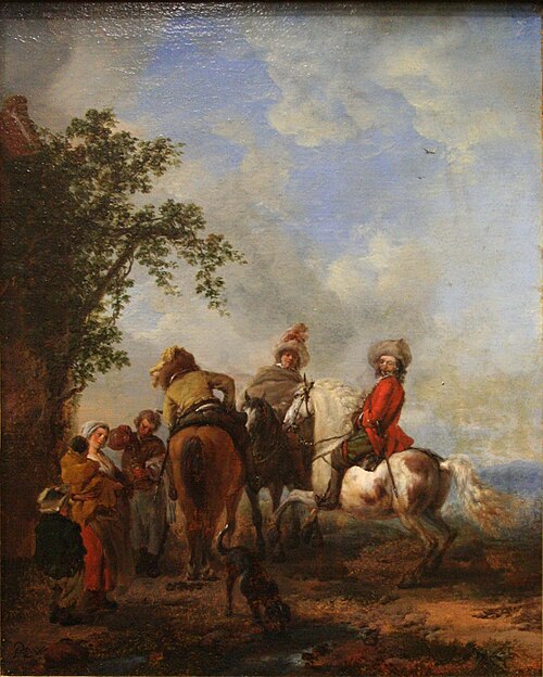 Riders Halting at an Inn, 1661, Philips Wouwerman