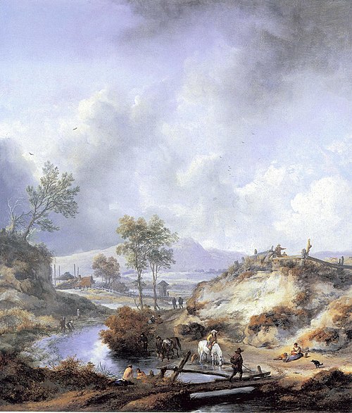 A Stream in Hilly Country, 1647, Philips Wouwerman