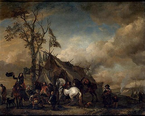 Halte de cavaliers, 1662, Philips Wouwerman