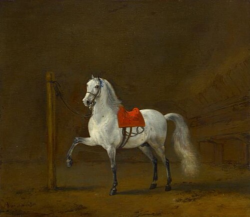 A Grey Horse in a Stable, 1668, Philips Wouwerman