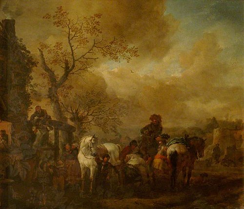 A Farrier's Shop with a White Horse Being Shod, 1657, Philips Wouwerman