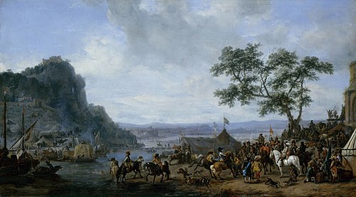 Army Camp by a River, 1662, Philips Wouwerman