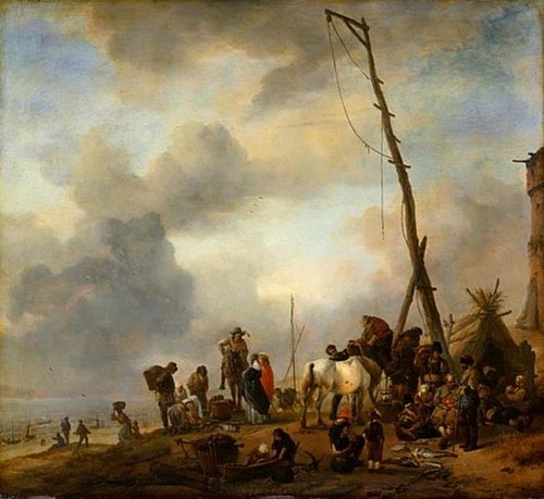 Fisherman at a beach, 1650, Philips Wouwerman