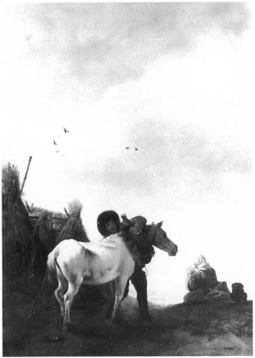 Harnessing a Grey Horse, 1650, Philips Wouwerman