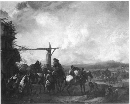 Horsemen Halting at an Inn, 1650, Philips Wouwerman