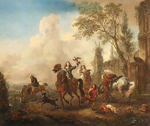 A Hawking Party setting out, 1660, Philips Wouwerman
