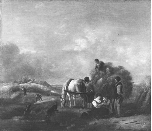 Landscape with the grain harvest, 1654, Philips Wouwerman