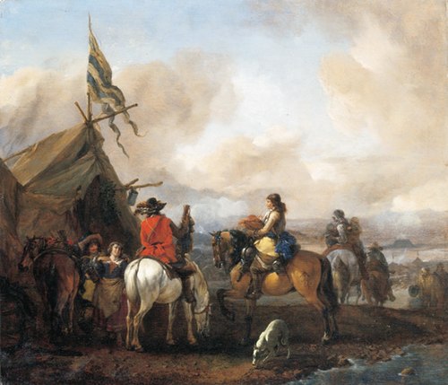 Camp with Cavalry at a Sutler's Booth, 1660, Philips Wouwerman