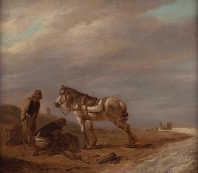 Two Men with a Horse on the Beach, 1660, Philips Wouwerman