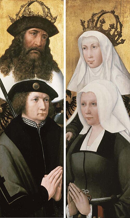 Portrait of a donor and his patron saint (left), portrait of a donatrix and her patron saint (right), 1524, Bernard van Orley