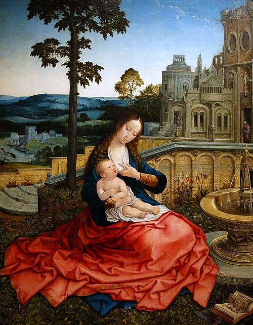 La Sainte Vierge avec l'Enfant Jésus auprès d'une fontaine, 1518, Bernard van Orley