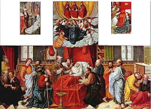Polyptyque : centre. La Mort de la Vierge, 1520, Bernard van Orley