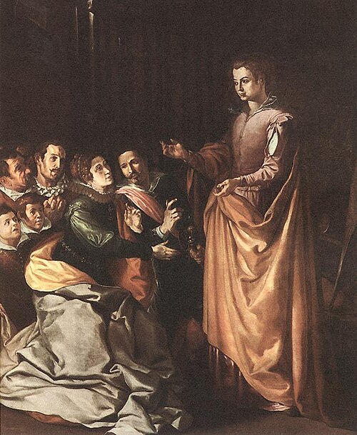 The Apparition of Saint Catherine to the Family of Saint Bonaventure, 1629, Francisco de Herrera le Vieux