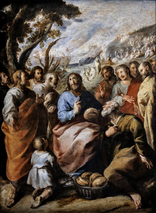La Multiplication des pains, 1700, Francisco de Herrera le Vieux