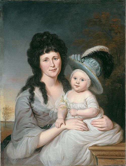 Mrs. John Nicholson (Hannah Duncan) and John Nicholson, Jr., 1790, Charles Willson Peale