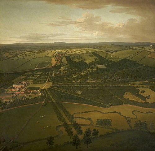 A Bird's-eye View of Dunham Massey from the South-west, 1750, John Harris
