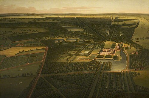 A Bird's-eye View of Dunham Massey from the North, 1750, John Harris