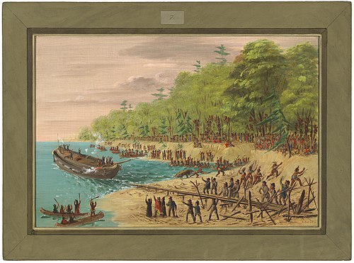 Launching of the Griffin.  July 1679, 1847, George Catlin