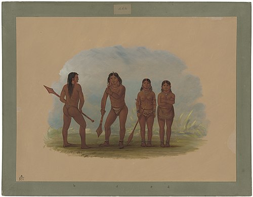 Four Angustura Indians, 1861, George Catlin