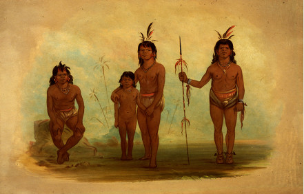 Four Goo-a-give Indians, 1861, George Catlin