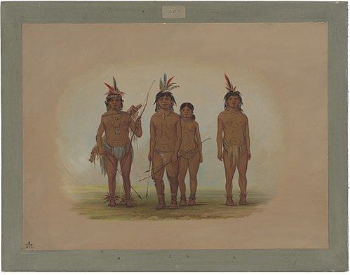 Four Macouchi Indians, 1861, George Catlin